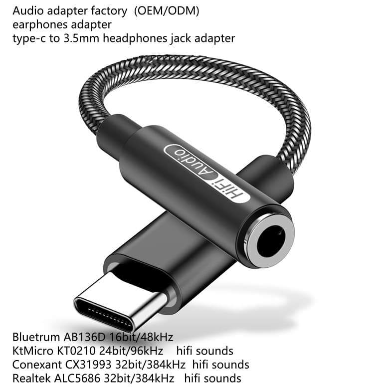 Dongguan youlike electronics Ltd type-C to 3.5MM HiFi audio adapter laptop iPhone MacBook audio adapter OEM ODM HiFi audio adapter cable factory Conexant CX3199332bit/384kHzRealtek ALC5686 32bit/384kHz China audio adapter supplier manufacturer factory in China